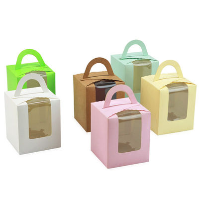 Customized Solid Color Open Window Cake Box For Wedding Pastry Packaging