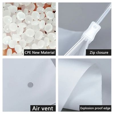 Eco-friendly Custom Printing Plastic Packaging Transparent PE Frosted Zipper Bag