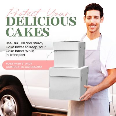 ISO9001 Certified Custom Cake Boxes for Wedding and Birthday 10x10x5 20x20x8