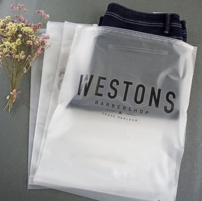 Eco Friendly Printing Plastic Zip Lock Packaging Bags for Clothes 0.08mm Custom Dusty