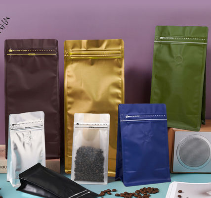 Arrivals 8 Side Aluminum Foil Coffee Bag With Valve And Zipper Top