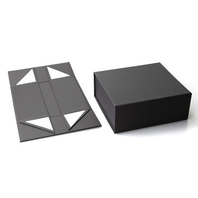 Flap Custom Matte Black Luxury Foldable Hard Paper Magnetic Closure Gift Box for Gifts